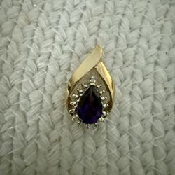 14k Amethyst Charm
