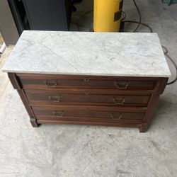 3 Drawer Marble Top Antique 