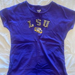 LSU Sequined Tshirt Size 14 Girls