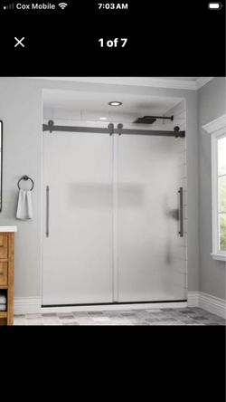 56 in. - 60 in. W x 74 in. H Sliding Frameless Shower Door