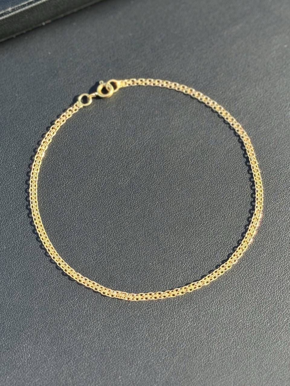 18k solid yellow gold 10 inches anklet bracelet
