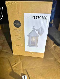 1-Light Outdoor Wall Light with White Frame