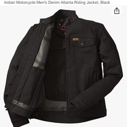 Indian Motorcycle Men's Denim Atlanta Riding Jacket, Black