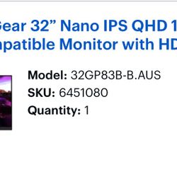 32inch Lg Gaming Monitor 