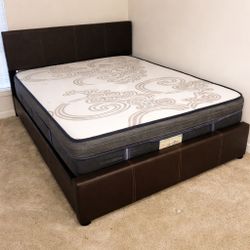 Queen Mattress Come With Bed 🛌 Frame And  Free Box Spring - Free Delivery 🚚 Today To Reasonable Distance 