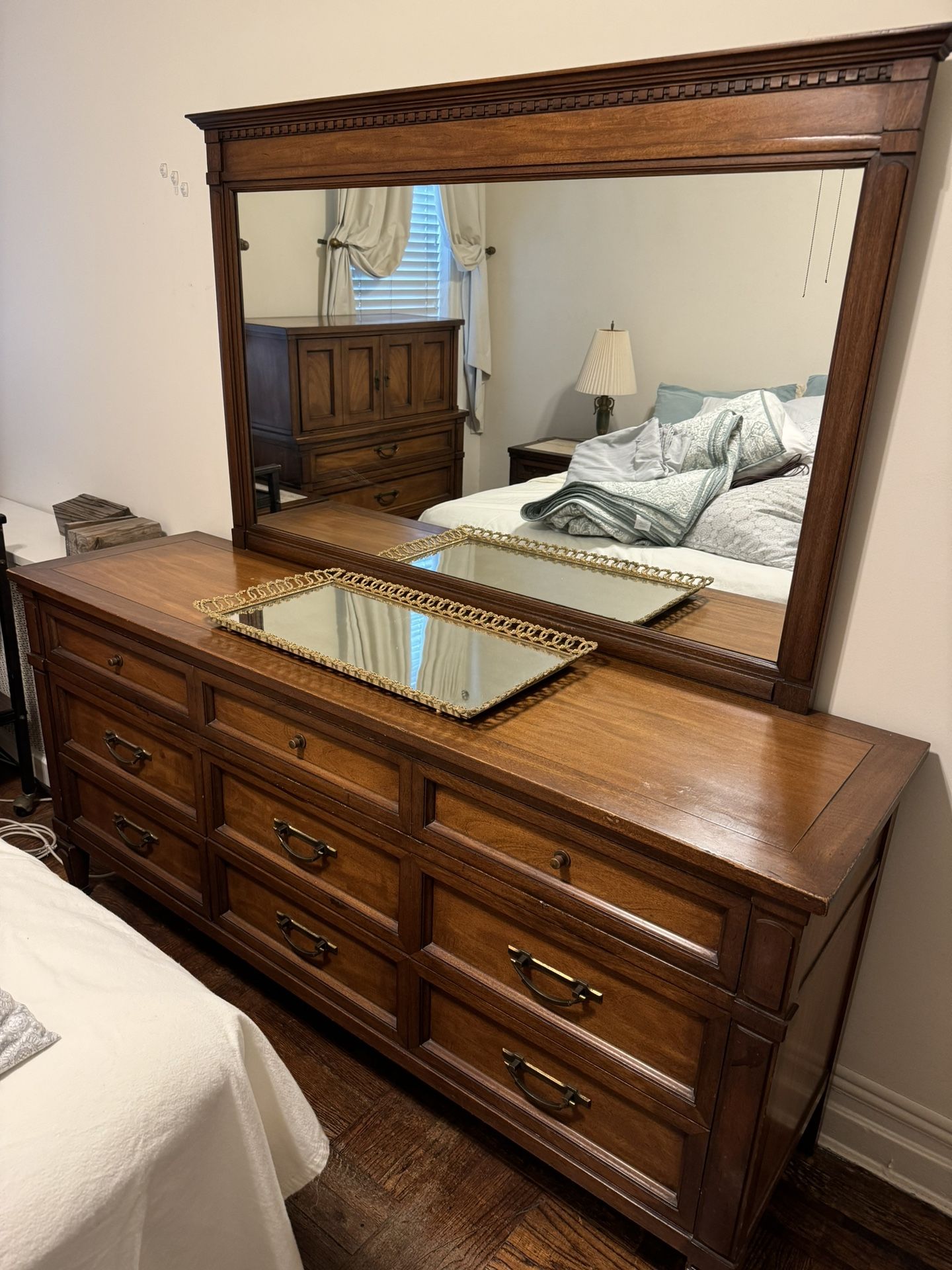 Match Wood Dresser, Armoire and 2 Nightstands