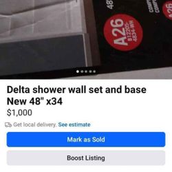 Delta Shower Wall Set With Base New 