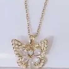 Butterfly Necklace Stainless Steel 18K Gold Plated 