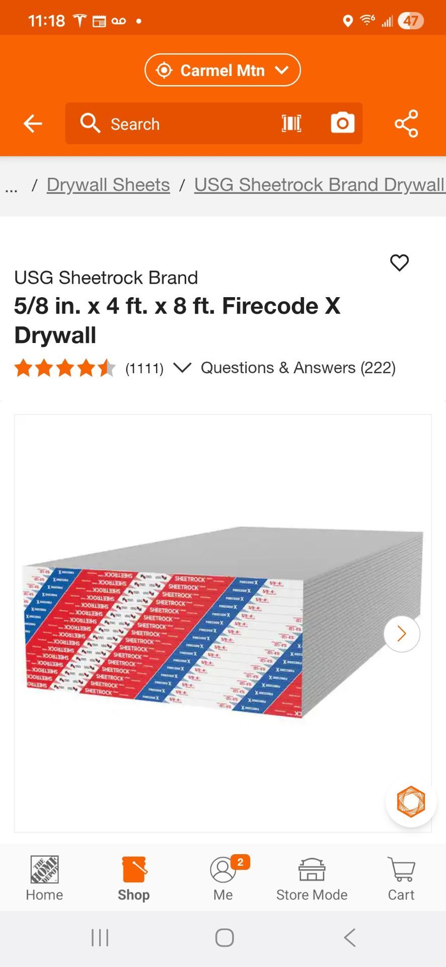 Drywall for sale