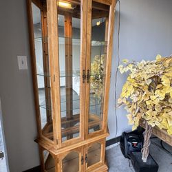 Oak Wood Display Cabinet