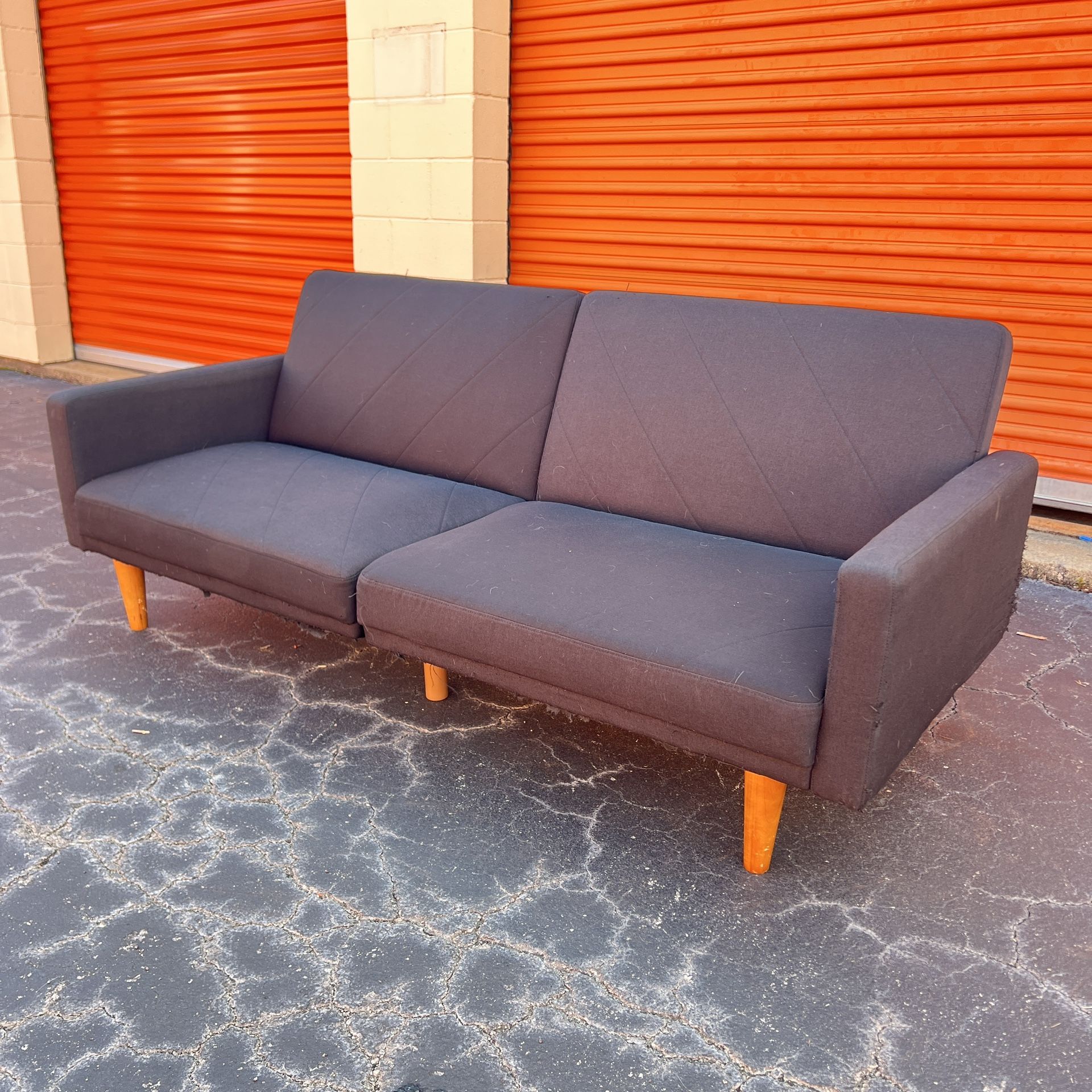 Free Delivery - Black Futon Couch with Wood Legs