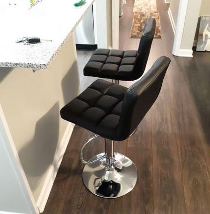 New In Box $40 Each Adjustable Bar Stool Swivel Backrest Barstool Chair Backrest Counter Height 24-32”, Black
