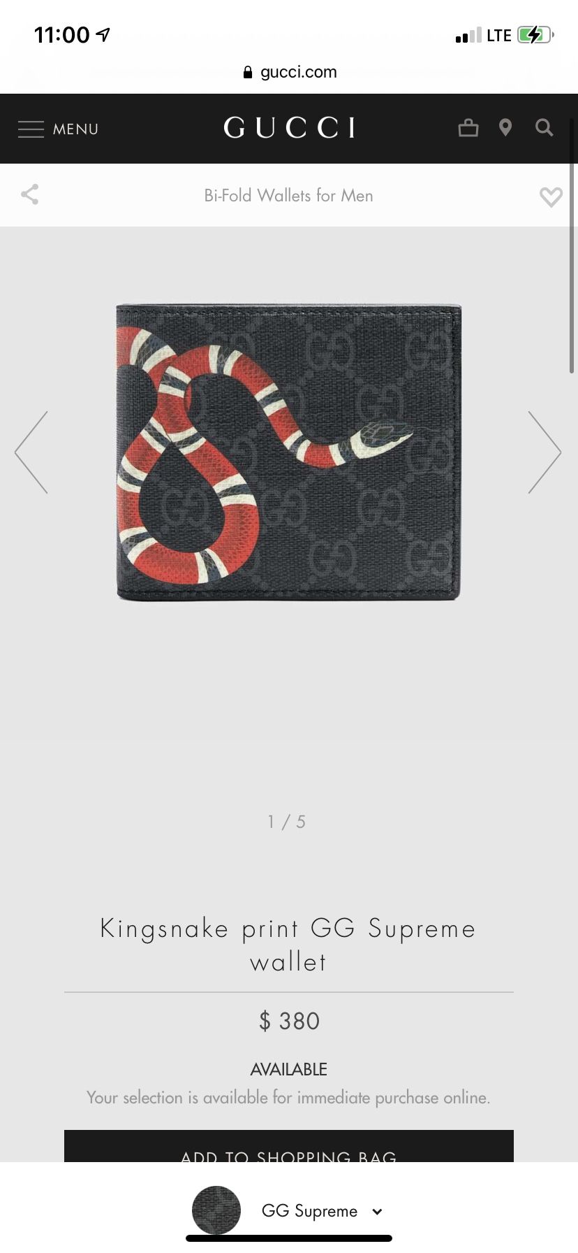 Gucci snake wallet little beat up