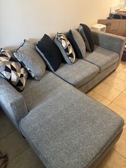 Grey sectional couch