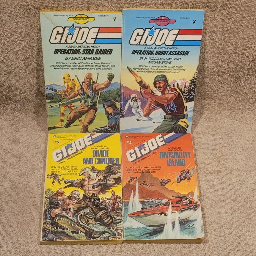 G.I. JOE 4x BOOK COLLECTION (1985, 1988) A REAL AMERICAN HERO & FIND YOUR FATE SERIES YOUNG ADULT