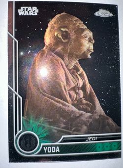 Yoda 2023 Topps Chrome Star Wars AQUA /199 Refractor Card #