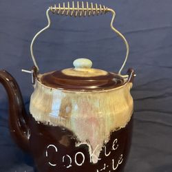 Vintage Brown Drip Cookie Jar Kettle