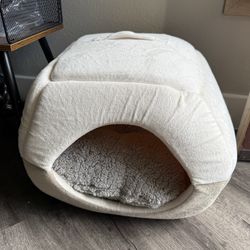 EveryYay 2-in-1 Novelty Pyramid Convertible Cat Bed, 16" L X 16" W, Gray