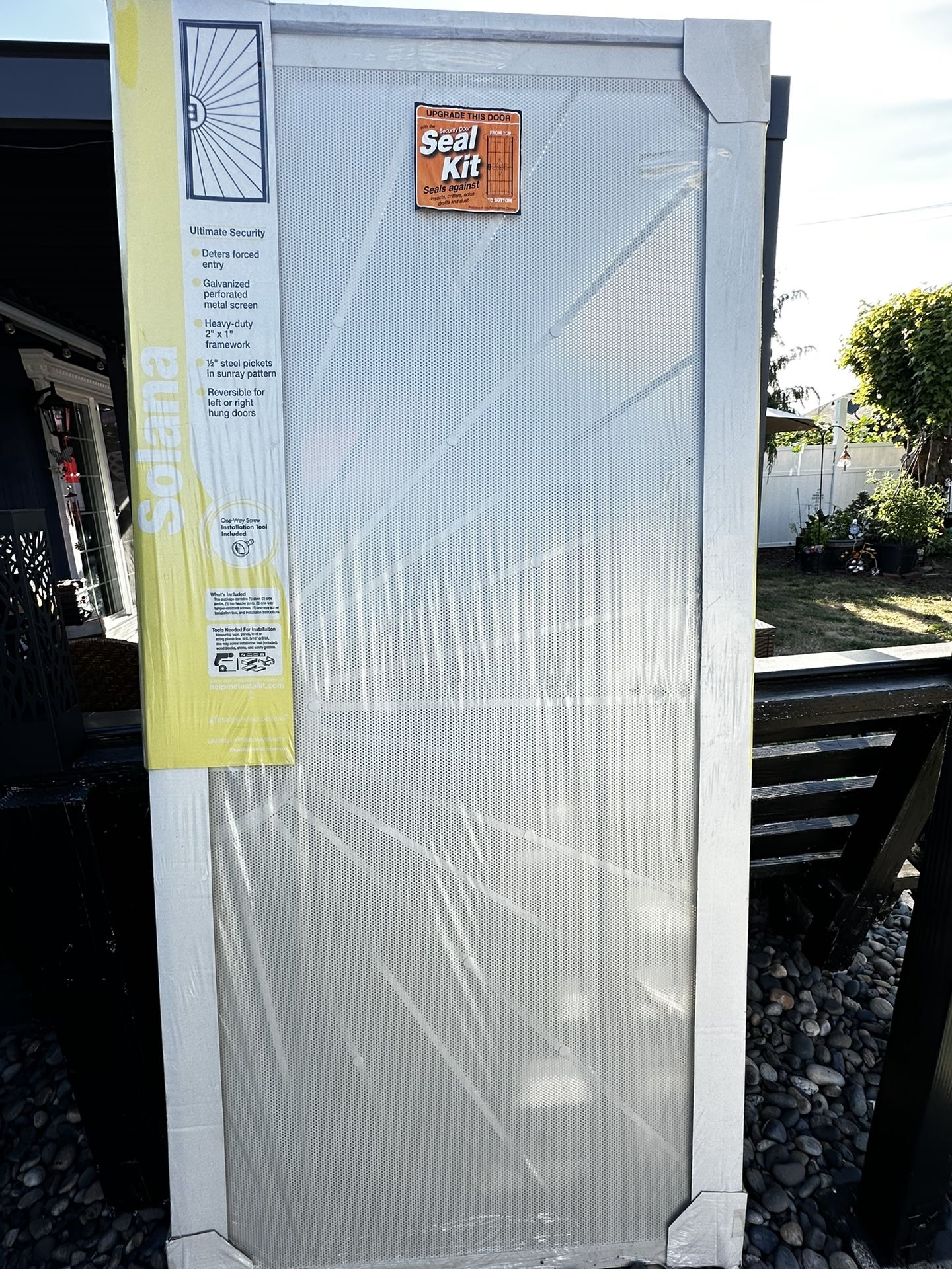 Security Door Steel With Perforated Metal Screen