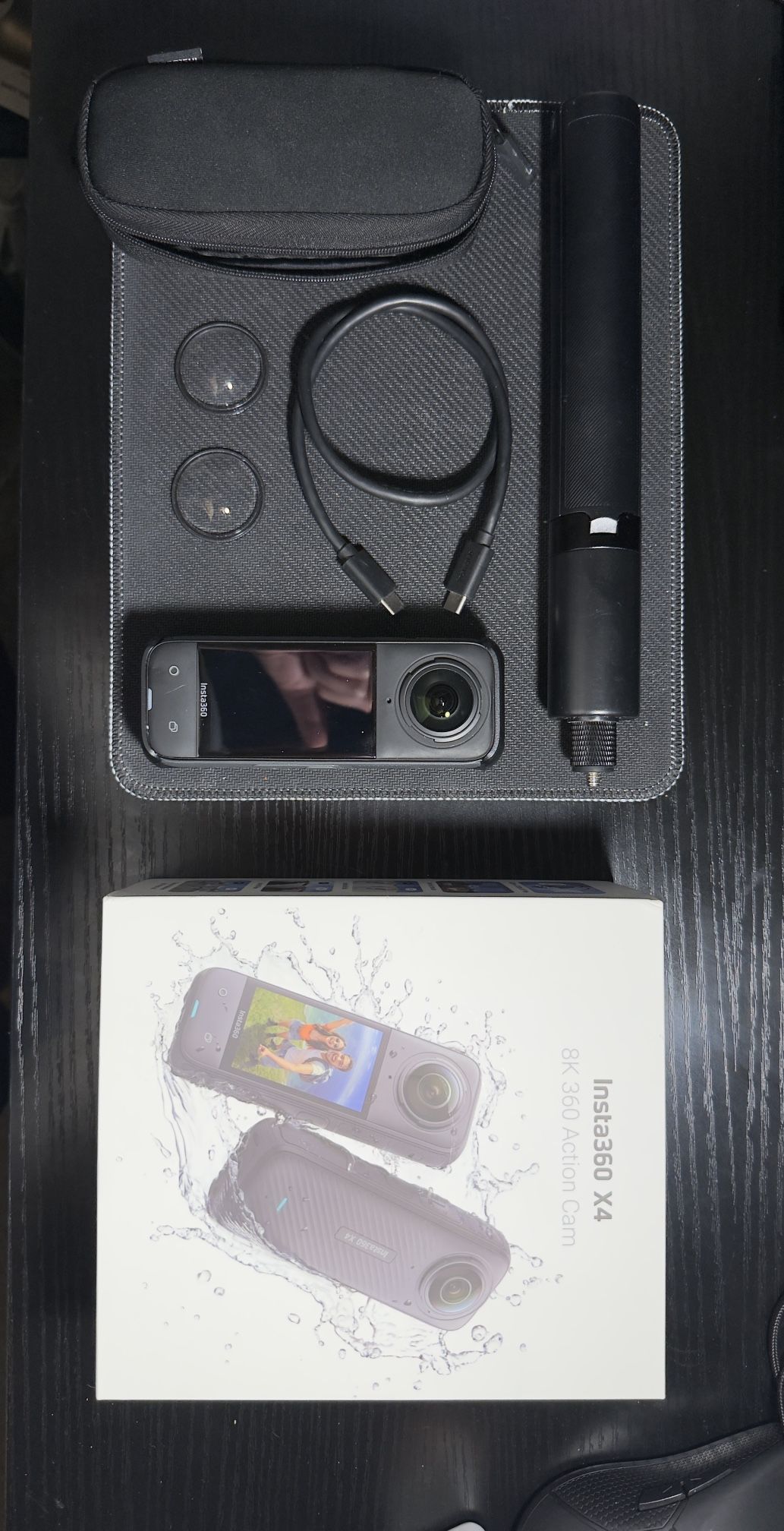 Insta360 X4 Standard bundle-Waterproof 8K 360 Action camera, 4K Wide-Angle Video, Invisible Selfie Stick Effect, Removable Lens Guards