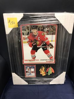 Autographed n Framed Jonathan Toews Chicago Black Hawk 3x Stanley Cup Champion Great!