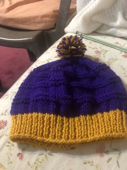 LSU Hand Knitted Hats