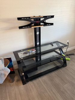 Z-Line glass TV Stand with Swivel Mount