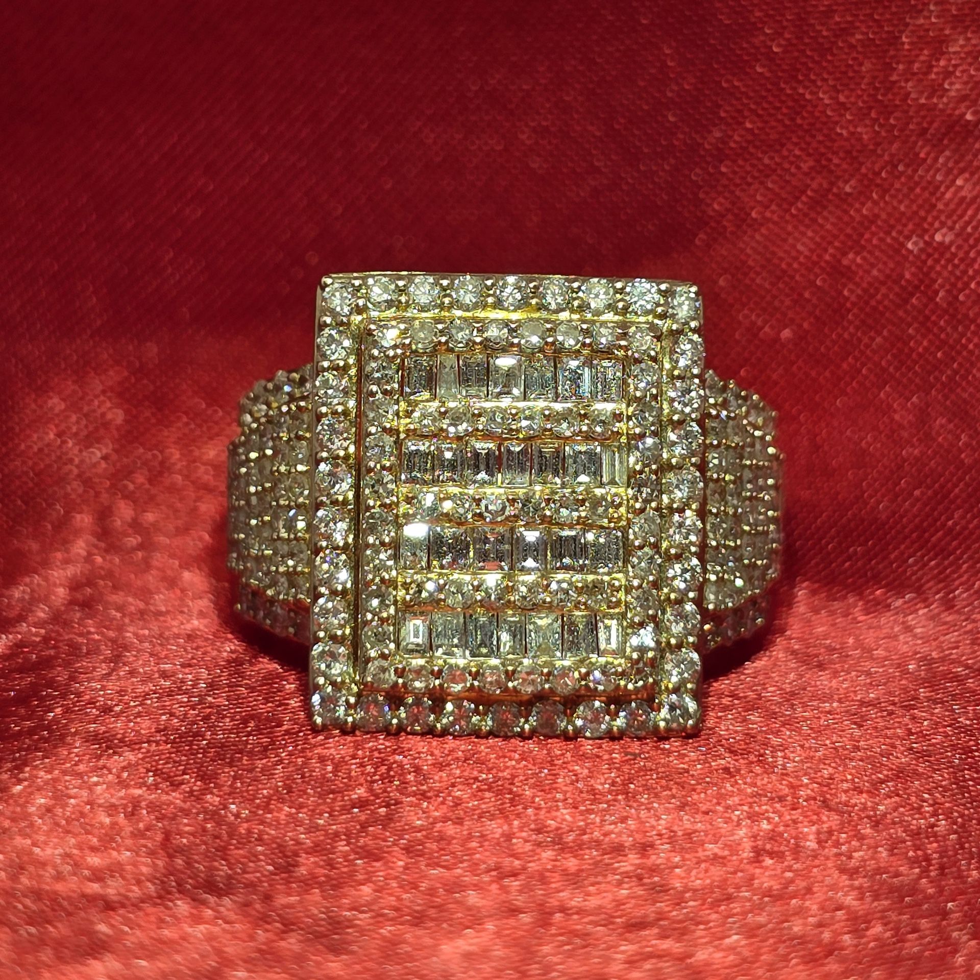 14k Yellow Gold Diamond Baguette Ring 2.25 ctw