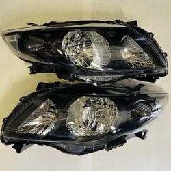 LA Zona Auto Parts 2009 and 2010 Toyota Corolla Black Housing Headlights Luces Micas Calaveras Faros Focos 