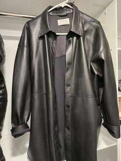 Size L Aretzia black leather shirt Jacket -womens