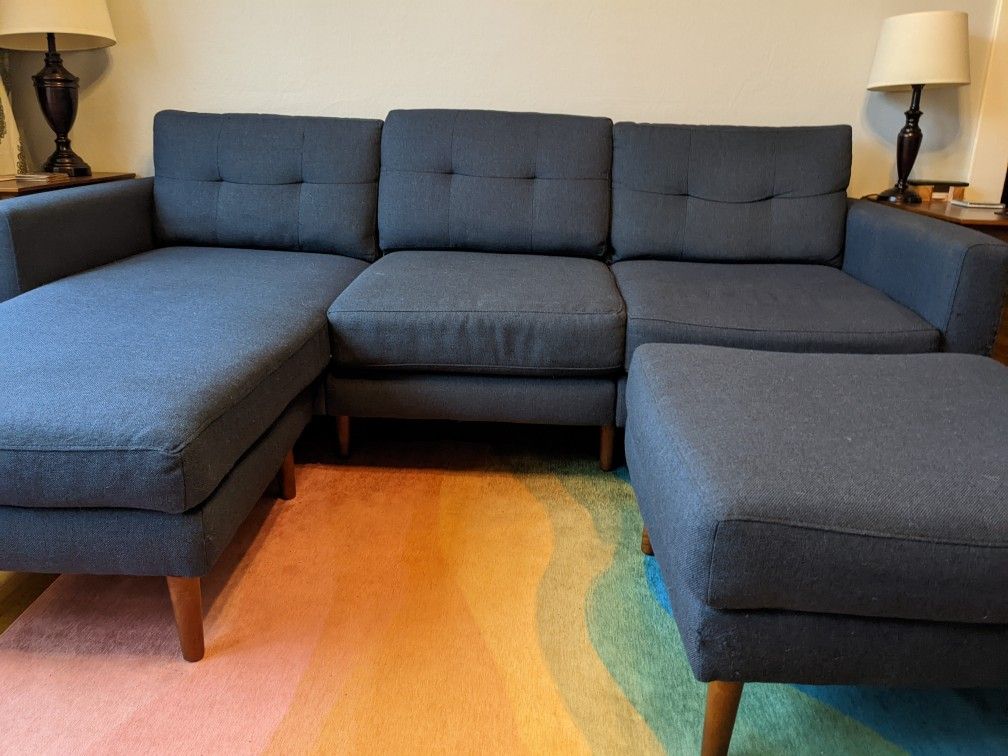 Burrow Couch - Modular Nomad w/ Chaise + Ottoman