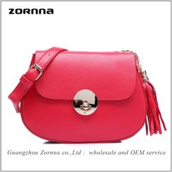 Red Faux Leather/VeganTassel Handbag
