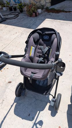 Evenflo Pivot Modular Travel System (Black) - with Premium SafeMax Car Seat