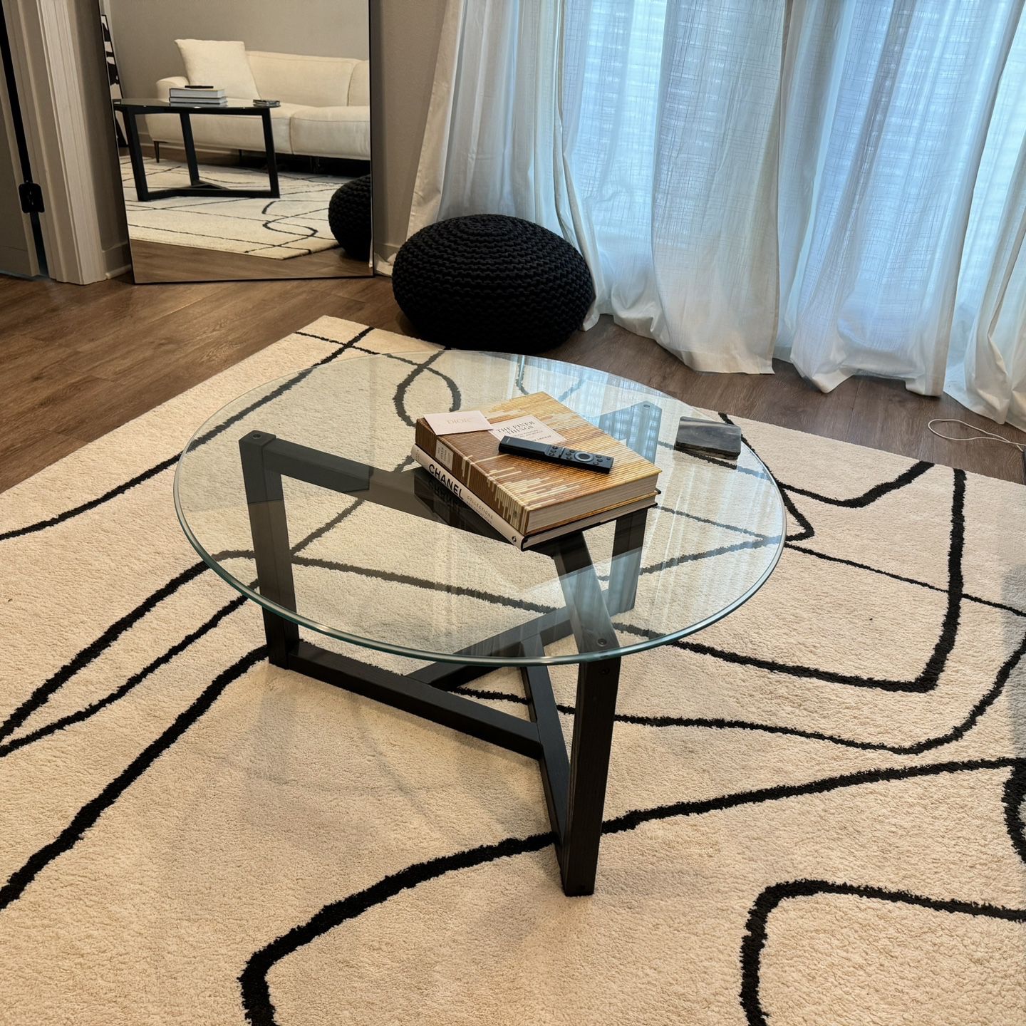 Modern Black Glass Coffee Table