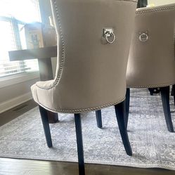 6 Tufted Wingback Nailhead Dining Chairs 