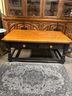 Two-Drawer Wood Coffee Table