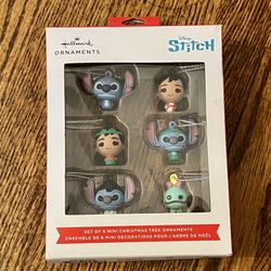 Hallmark Ornaments Disney Stitch Set of 6 Mini Christmas Tree Ornaments NIB 