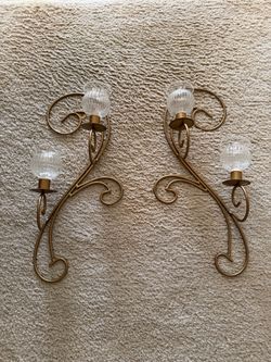 Brand New 2pcs Gold Wall Sconces Metal