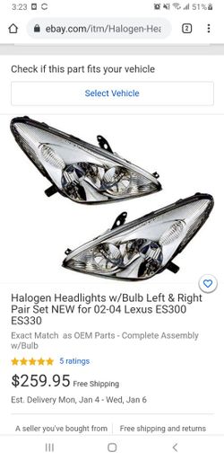 Lexus ES300 Headlights (BRAND NEW)