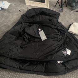 Blac/Red Canadian Goose Jacket With 2 Canadian Goose Beanies one White one Black/Red Thumbnail
