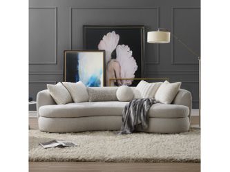 Iniko Beige Sofa W/6 Pillows