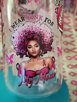 Pretty in Pink Breast Cancer theme glass tumbers W/party bag and favors! *NEW* $12 EACH
