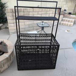 Outsunny Wicker Pool Float Storage Organizer