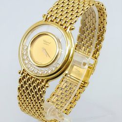 Chopard Happy Diamonds 18k Yellow Gold Women's Watch Model 1153 8" L 34mm Case, Don Dinero (contact info removed) #chopard 