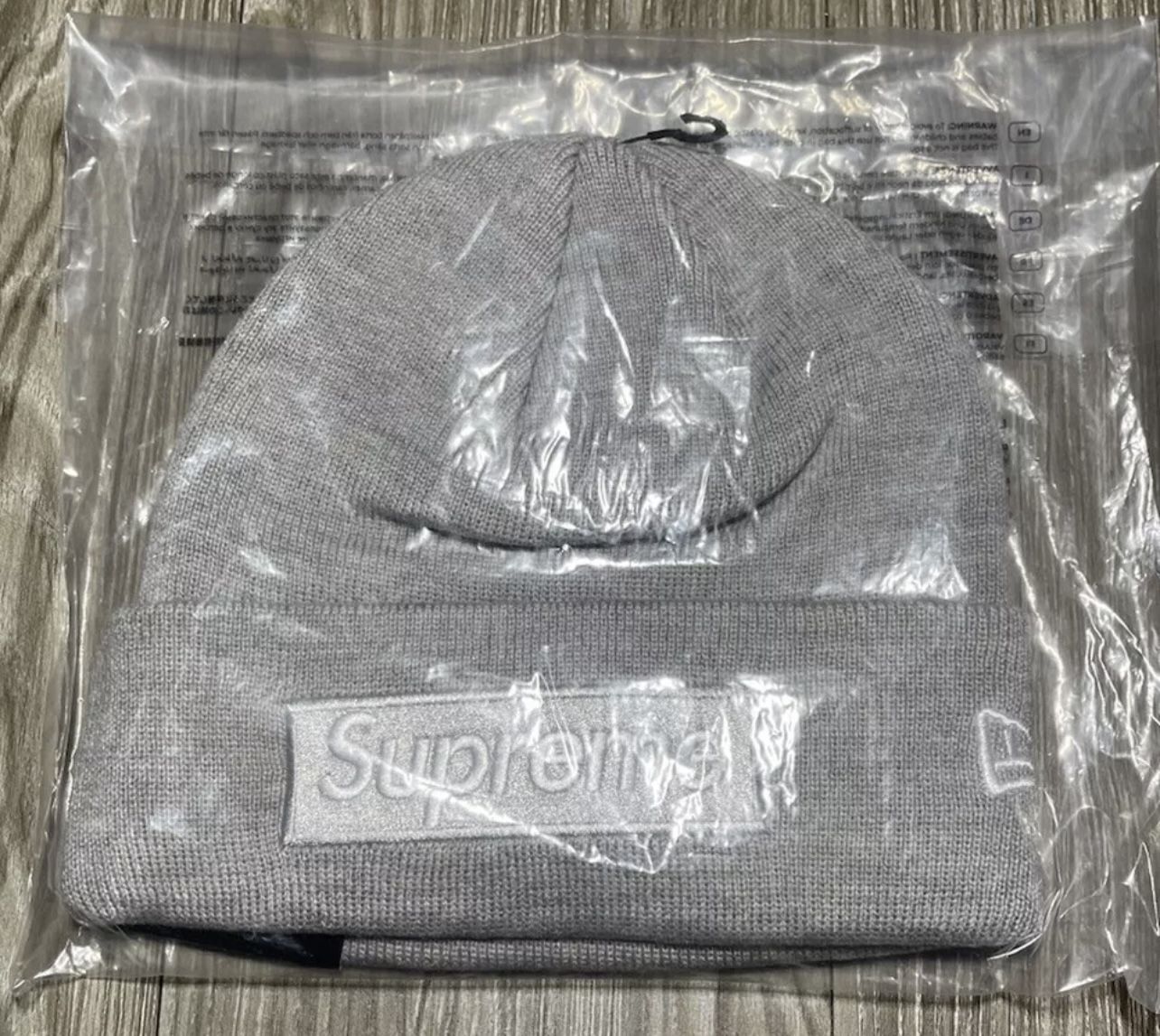 Supreme New Era Box Logo Beanie FW24 Grey