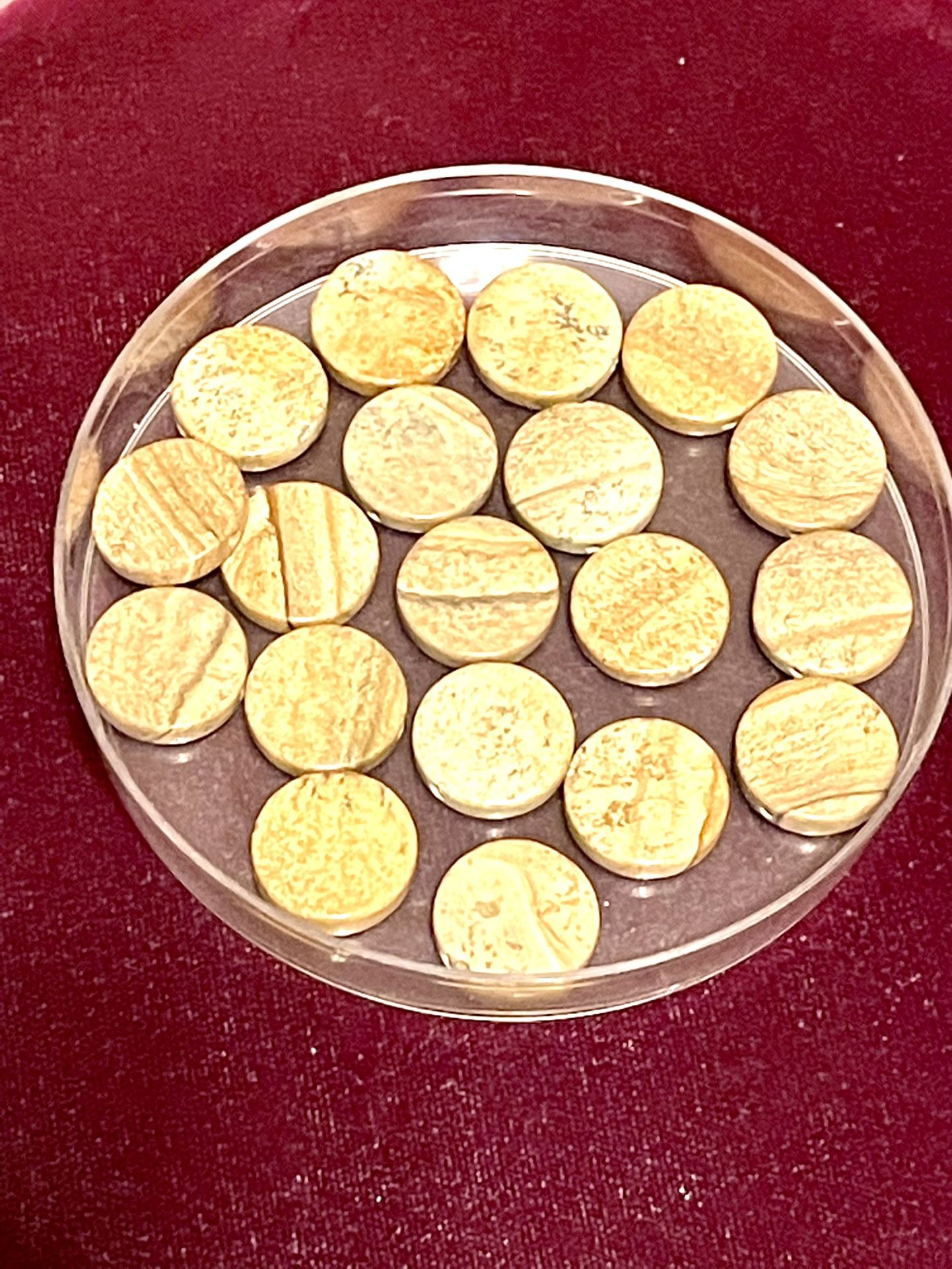 Lot Of 19 Picture Jasper Coin Beads