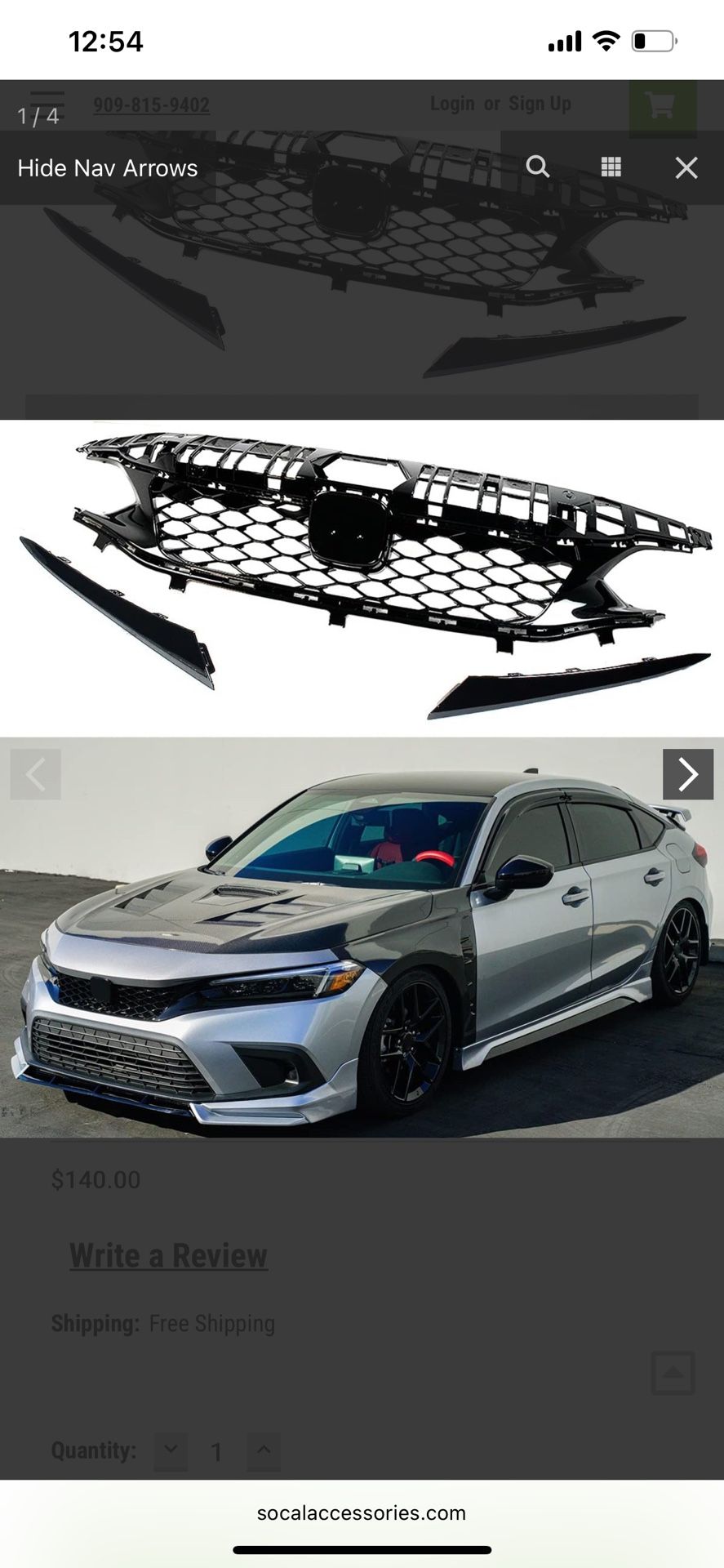 2022 + Honda Civic Hatchback & Si Gloss Black Type R Grill