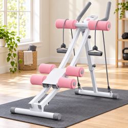 New MERACH Ab Machine, Adjustable Dual Track Ab Trainer Machine Ergonomic Arc Track for Better Abs, Foldable Workout Machine for Full Body Workout Hom