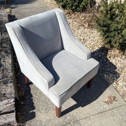 Light Gray Formal Upright Chair In Great Condition