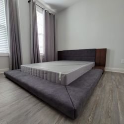 Nova Domus Jagger Modern Dark Gray Walnut Bed Frame Queen